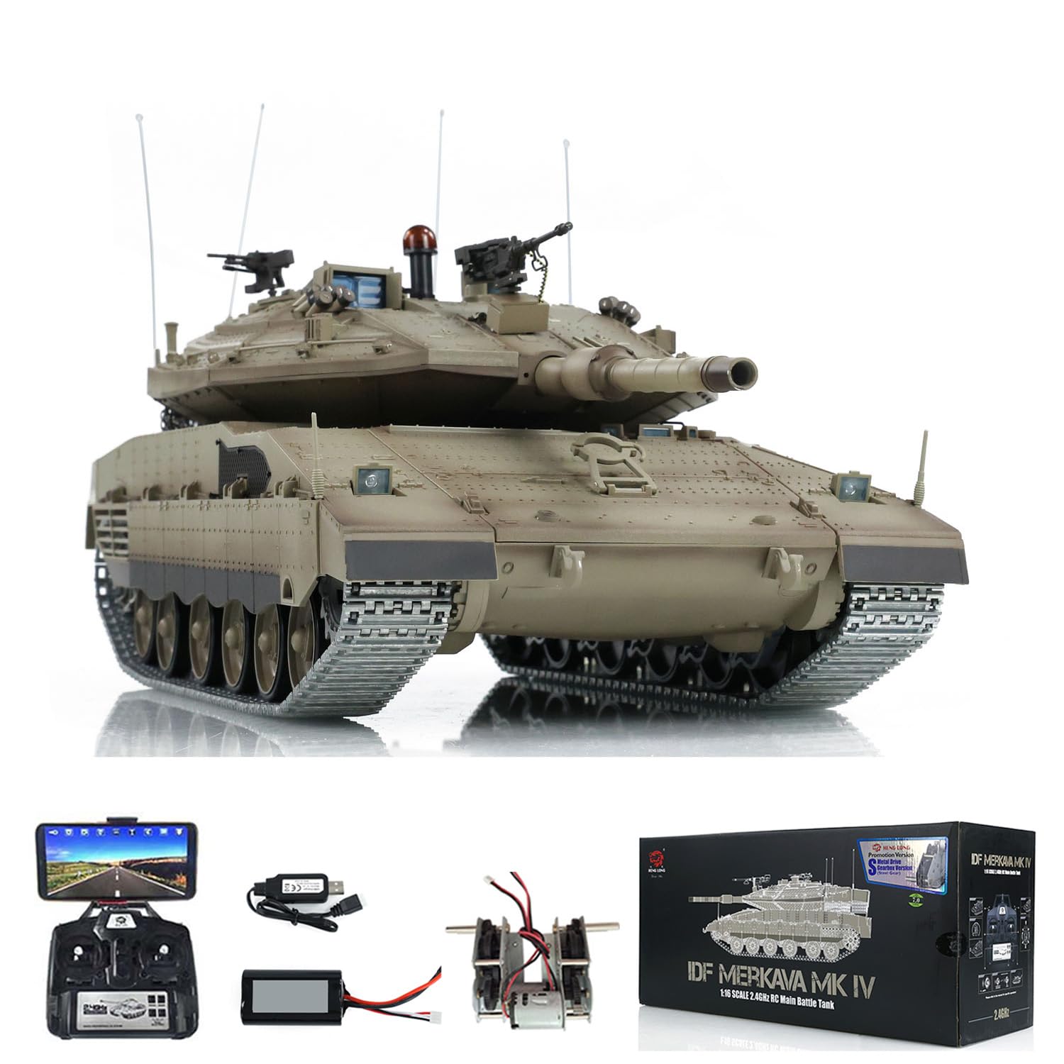 Amazon.com: wheelfun 1:16 Heng Long 3958 RC Main Battle Tank IDF